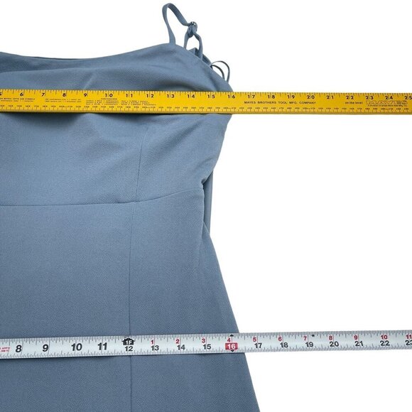 Birdy Grey Benny‎ Crepe Maxi Formal Bridesmaid Dress Dusty Blue Large NWT - Picture 12 of 14